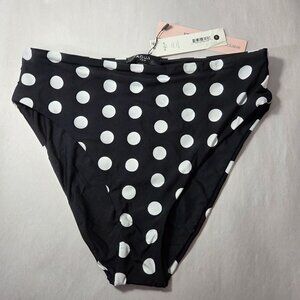 NWT Aqua Women's Polka Dot High Waist Bikini Bottom